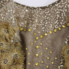 Lanre Da Silva Ajayi Exquisite Gold Lace Maxi Dress with Crystals