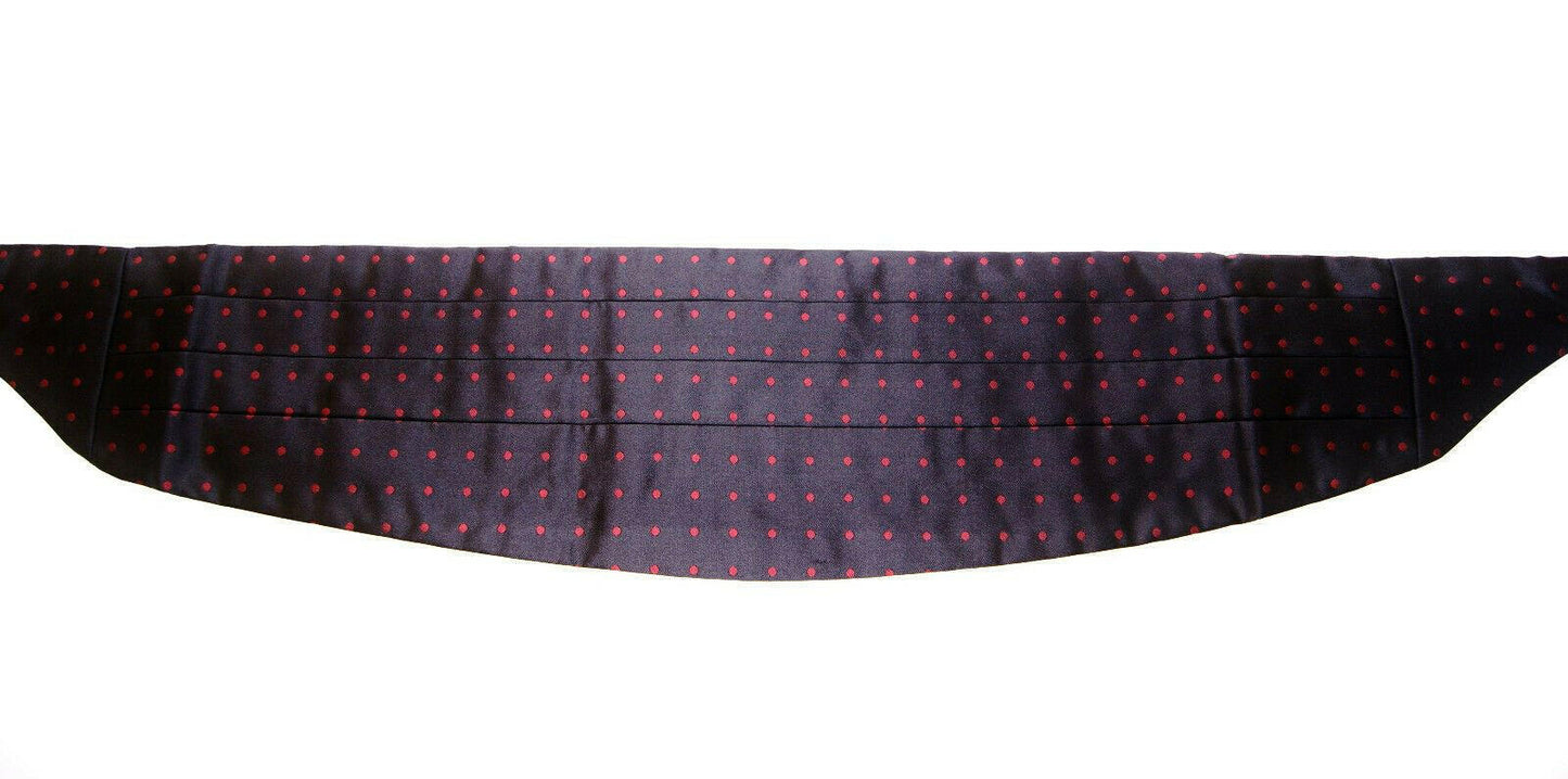 Dolce & Gabbana Elegant Silk Black Cummerbund with Red Polka Dots