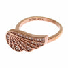 Nialaya Elegant Pink Gold CZ Crystal Ring