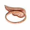 Nialaya Elegant Pink Gold CZ Crystal Ring