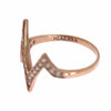 Nialaya Elegant Pink Crystal Encrusted Silver Ring