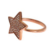 Nialaya Dazzling Pink Gold Plated Sterling Silver CZ Ring