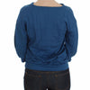 Exte Elegant Deep V-Neck Sweater in Blue