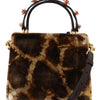 Dolce & Gabbana Elegant Giraffe Pattern Welcome Bag with Gold Accents