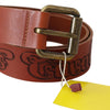 Just Cavalli Chic Brown Leather Logo Waist Belt