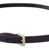 GF Ferre Chic Black Leather Belt with Chrome Silver Tone Buckle