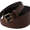 PLEIN SUD Chic Dark Brown Leather Fashion Belt