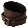 PLEIN SUD Chic Dark Brown Leather Fashion Belt