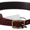 GF Ferre Elegant Brown Leather Belt with Gold Buckle