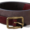 GF Ferre Elegant Brown Leather Belt with Gold Buckle