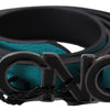 Costume National Chic Blue Green Leather Fashion Belt