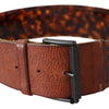 Ermanno Scervino Elegant Dark Brown Leather Belt with Vintage Buckle