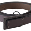 Costume National Elegant Dark Brown Leather Belt