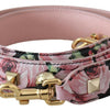 Dolce & Gabbana Floral Gold Stud Leather Strap in Pink