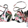 Dolce & Gabbana Chic Rose Print Bikini Top for Elegant Beach Days