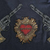 Dolce & Gabbana Gray Crystal Heart Gun Motif Sweater