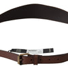 PLEIN SUD Elegant Rustic Gold-Tone Leather Belt