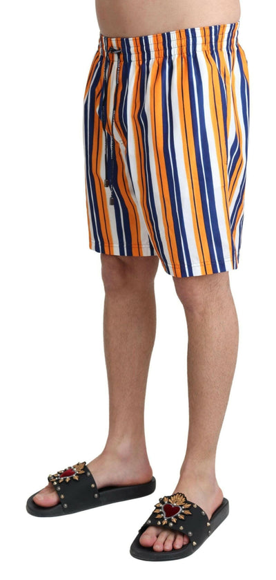 Dolce & Gabbana Multicolor Striped Swim Shorts Trunks