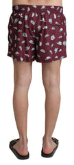 Maroon Elegance Men's Swimming Trunks