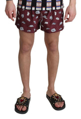 Maroon Elegance Men's Swimming Trunks