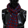 Missoni Chic Check Pattern Wool Scarf with Logo Embroidery