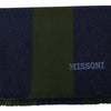 Missoni Authentic Wool Scarf with Stripes and Logo Embroidery