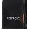 Missoni Elegant Black Wool Scarf with Embroidered Logo