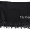 Missoni Elegant Black Wool Fringed Scarf