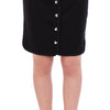 Corrado De Biase Elegant Black Wool-Cotton Blend Skirt