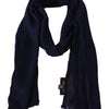 Missoni Elegant Blue Wool Scarf with Embroidered Logo