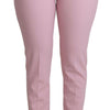 Dolce & Gabbana Elegant Pink High-Waisted Wool Trousers