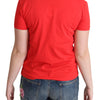 Moschino Chic Red Cotton Tee with Signature Print