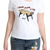 Moschino Chic Cotton Round Neck Tee with Playful Print