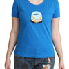 Moschino Chic Blue Cotton Tee with Iconic Print