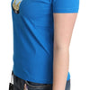 Moschino Chic Blue Cotton Tee with Iconic Print