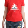 Moschino Chic Red Graphic Cotton Tee