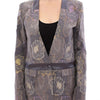 Roberto Fragata Chic Silk Floral One-Button Blazer