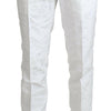 Dolce & Gabbana Elegant White Brocade Dress Pants