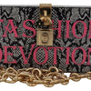 Dolce & Gabbana Gray Resin Dolce Box Clutch with Gold Details