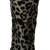 Dolce & Gabbana Elegant Leopard Print Mid Calf Boots