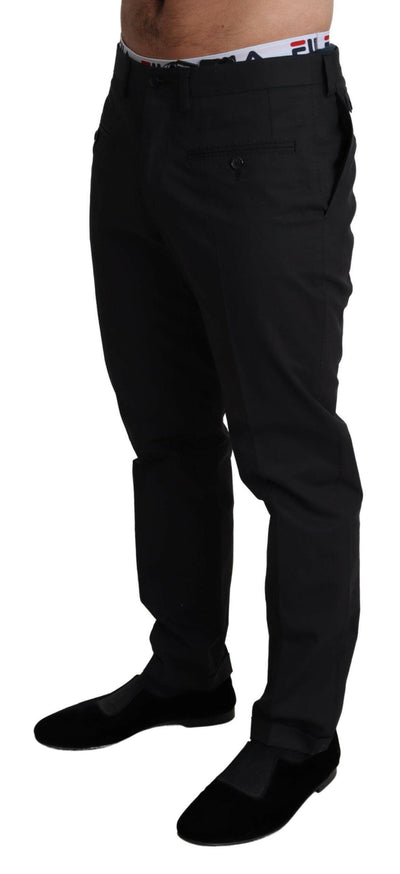 Dolce & Gabbana Elegant Black Stretch Cotton Trousers