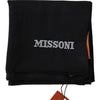 Missoni Elegant Black Wool Scarf with Logo Embroidery