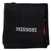 Missoni Elegant Black Wool Scarf with Embroidered Logo