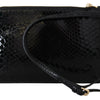 Dolce & Gabbana Exotic Leather Black Wristlet Wallet