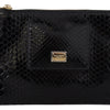 Dolce & Gabbana Exotic Leather Black Wristlet Wallet