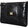 Dolce & Gabbana Exotic Leather Black Wristlet Wallet