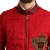 Dolce & Gabbana Red and Gold Bomber Designer Jacket