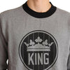 Dolce & Gabbana Elegant Gray Crown Motif Crewneck Sweater