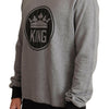 Dolce & Gabbana Elegant Gray Crown Motif Crewneck Sweater