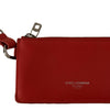 Dolce & Gabbana Elegant Leather Keychain in Vibrant Red